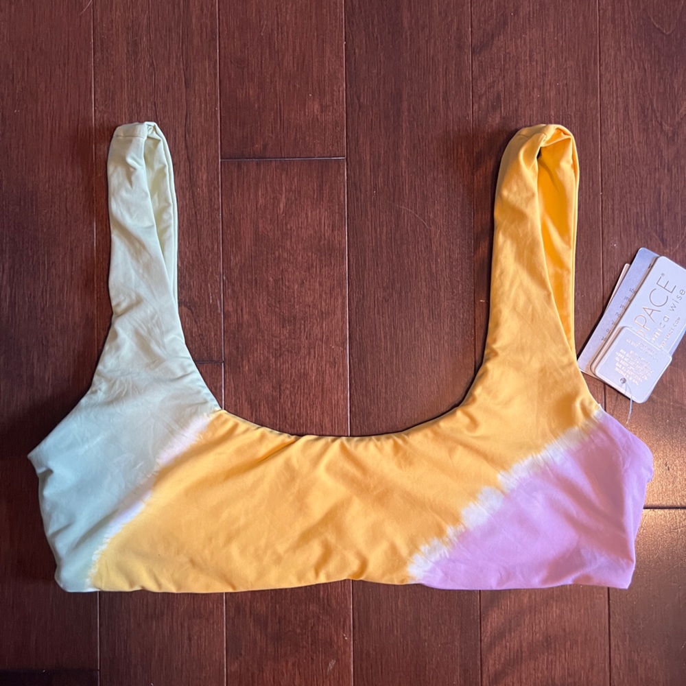 L*Space Diagonal Sunburst Lizzie Bikini Top XL - Picture 3 of 6